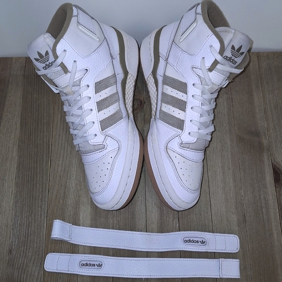 ADIDAS ORIGINALS FORUM MID J WHITE ORBIT GREEN Women's Size 8 - Picture 9 of 14